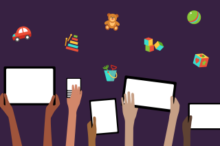 Cartoon of Tablets in hands